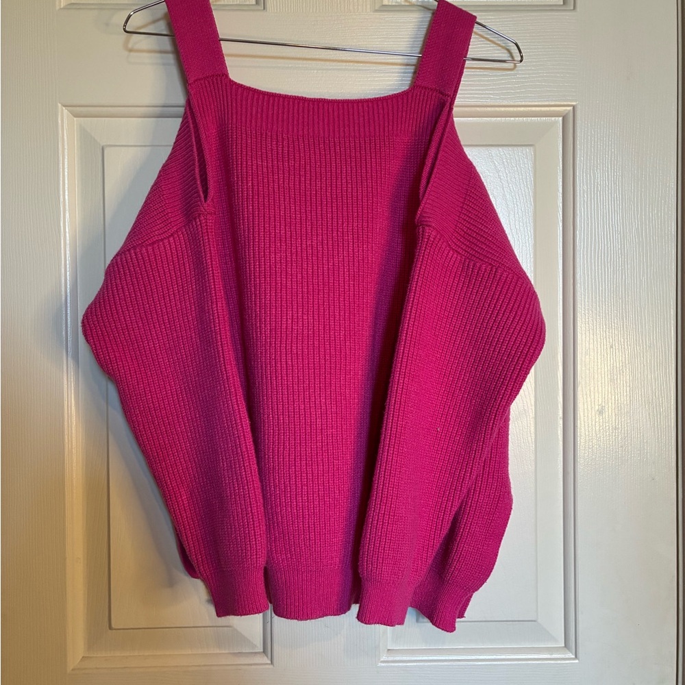 Off-the-Shoulder Fuchsia Sweater